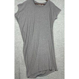 Athleta Womens TShirt Dress S Relaxed Fit Gray  Assymetrical Soft Comfy